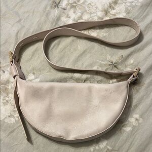 All Saints Cream Leather Crossbody Bag
